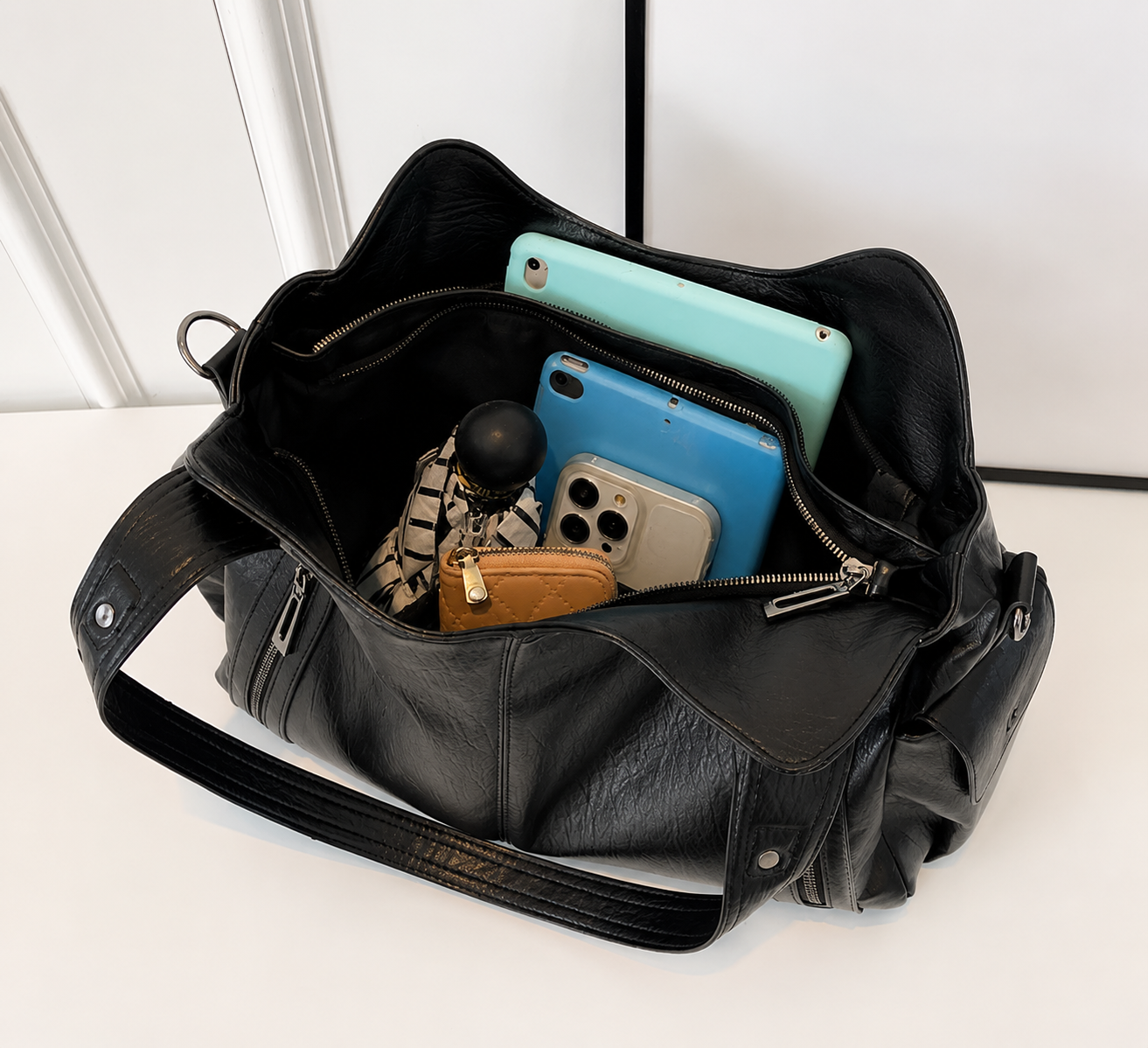 Le sac Campus est le compagnon idéal pour les cours, le travail ou le quotidien. Son grand format permet de transporter facilement un ordinateur portable, une tablette, des cahiers et tous vos essentiels avec élégance.